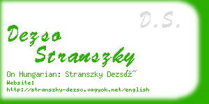 dezso stranszky business card